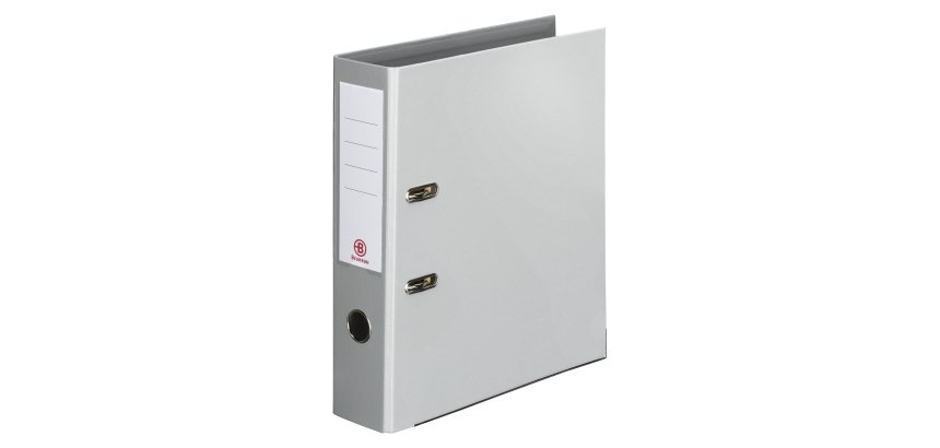 Archivador de palanca forrado en polipropileno Bruneau Folio lomo 5 cm gris