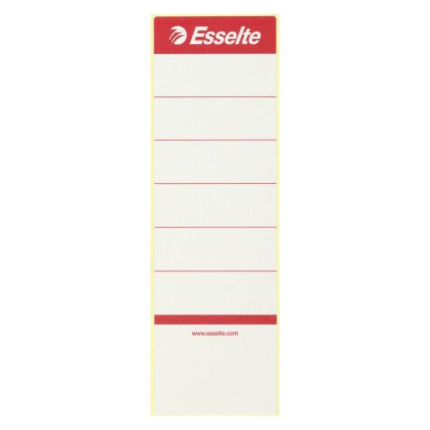 Etiquette autocollante pour classeur à levier dos de 7,5 cm 60 x 190 mm Esselte blanche - Sachet de 10