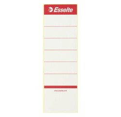 Etiquette autocollante pour classeur à levier dos de 7,5 cm 60 x 190 mm Esselte blanche - Sachet de 10