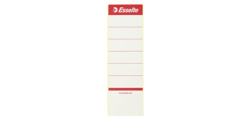 Etiquette autocollante pour classeur à levier dos de 7,5 cm 60 x 190 mm Esselte blanche - Sachet de 10 - blanc
