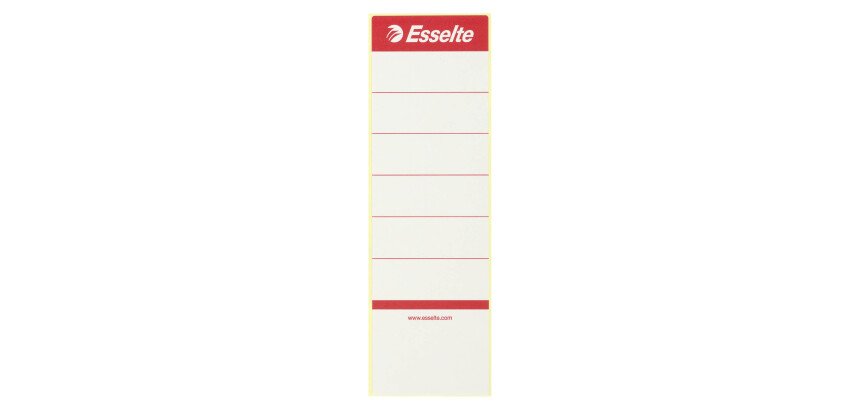Etiquette autocollante pour classeur à levier dos de 7,5 cm 60 x 190 mm Esselte blanche - Sachet de 10