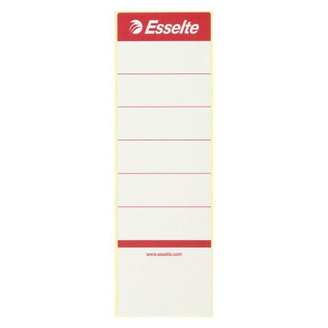 Etiquette autocollante pour classeur à levier dos de 7,5 cm 60 x 190 mm Esselte blanche - Sachet de 10