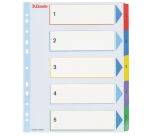 Intercalaire numérique réinscriptible A4+ Esselte 5 onglets multicolores - 1 jeu