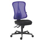 Chaise de bureau ANDRIO tissu et maille - avec ou sans accoudoirs et soutien lombaire - Mécanisme Synchrone - Pieds noir