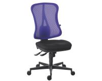 Chaise de bureau ANDRIO tissu et maille - avec ou sans accoudoirs et soutien lombaire - Mécanisme Synchrone - Pieds noir