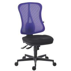 Chaise de bureau ANDRIO tissu et maille - avec ou sans accoudoirs et soutien lombaire - Mécanisme Synchrone - Pieds noir