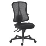 Chaise de bureau ANDRIO tissu et maille - avec ou sans accoudoirs et soutien lombaire - Mécanisme Synchrone - Pieds noir