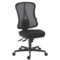 Chaise de bureau ANDRIO tissu et maille - avec ou sans accoudoirs et soutien lombaire - Mécanisme Synchrone - Pieds noir