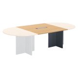 Extension hêtre pour table modulable avec Top Access intégré pieds croix Essens
