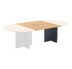 Extension hêtre pour table modulable avec Top Access intégré pieds croix Essens