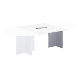 Extension blanche pour table modulable avec Top Access intégré pieds croix Essens