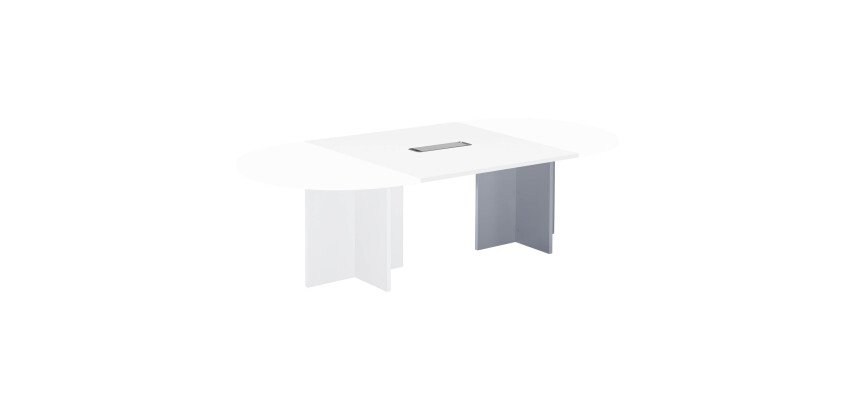 Extension blanche pour table modulable avec Top Access intégré pieds croix Essens
