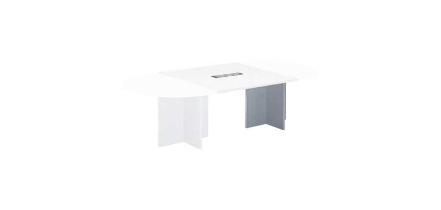 Extension blanche pour table modulable avec Top Access intégré pieds croix Essens