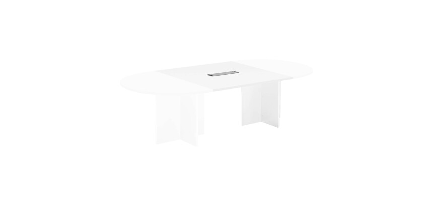 Extension blanche pour table modulable avec Top Access intégré pieds croix Essens