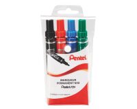 Marqueur permanent Pentel N50 couleurs assorties pointe ogive 4,3 mm - Pochette de 4