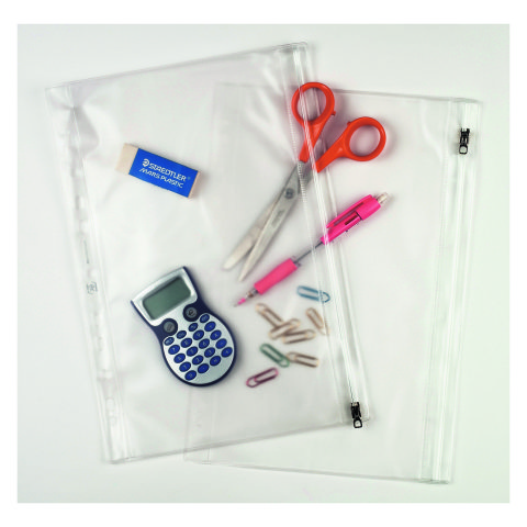 Fundas multitaladro de PVC extraliso con cierre Zip 140 micras Paquete de 10