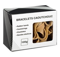 Gomas elásticas de caucho 200 m x 10 mm. Caja de 100 g