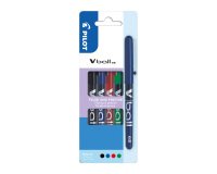 Stylo roller Pilot V-Ball couleurs assorties 0,5 mm - Pochette de 4