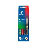 Roller pen Pilot V-Ball medium writing - Set of 4 classic colours