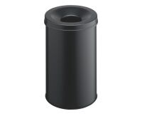 Papelera de metal Durable resistente, ignífuga, de color negro, 30 L