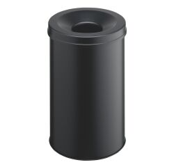 Papelera de metal Durable resistente, ignífuga, de color negro, 30 L