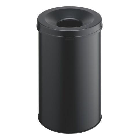 Papelera de metal Durable resistente, ignífuga, de color negro, 30 L