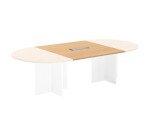 Extension hêtre pour table modulable avec Top Access intégré pieds croix Essens