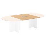 Extension hêtre pour table modulable avec Top Access intégré pieds croix Essens