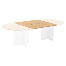 Extension hêtre pour table modulable avec Top Access intégré pieds croix Essens