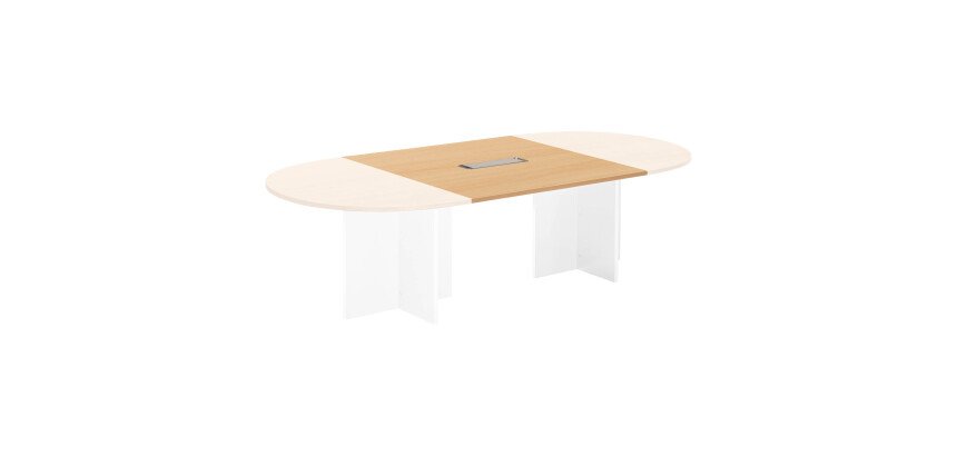 Extension hêtre pour table modulable avec Top Access intégré pieds croix Essens