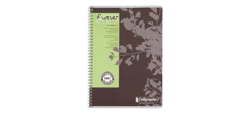 Schrift spiraalbinding Clairefontaine Forever gerecycleerd A4 21 x 29,7 cm geruit 100 pagina's