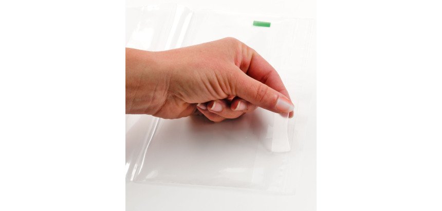 Sachet transparent à fermeture adhésive 80 x 120 mm - Carton de 1000