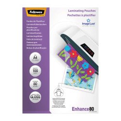 Hüllen für die plastische Verpackung von Fellowes ImageLast A4 2 x 80 µ glänzend - Schachtel mit 100 Stück.