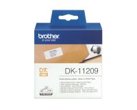 Brother DK-11209 Rollo de etiquetas de direcciones originales - Negro sobre blanco, 29 x 62 mm