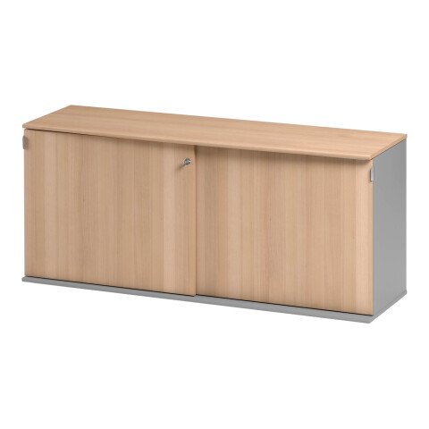 Aparador con puertas correderas Quarta haya/aluminio
