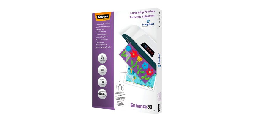 Fellowes A3 2 x 80 µ glossy lamination pouches - Box of 100
