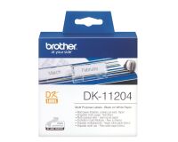 Brother DK-11204 Rollo de etiquetas original - Negro sobre blanco, 17 x 54 mm