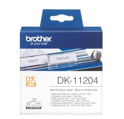 Brother DK-11204 Rollo de etiquetas original - Negro sobre blanco, 17 x 54 mm