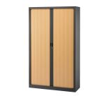 Armoire haute à rideaux monoblocs Généric 198 x 120 corps anthracite