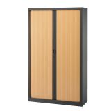 Armoire haute à rideaux monoblocs Généric 198 x 120 corps anthracite