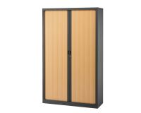 Armoire haute à rideaux monoblocs Généric 198 x 120 corps anthracite