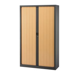 Armoire haute à rideaux monoblocs Généric 198 x 120 corps anthracite