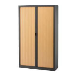 Armoire haute à rideaux monoblocs Généric 198 x 120 corps anthracite