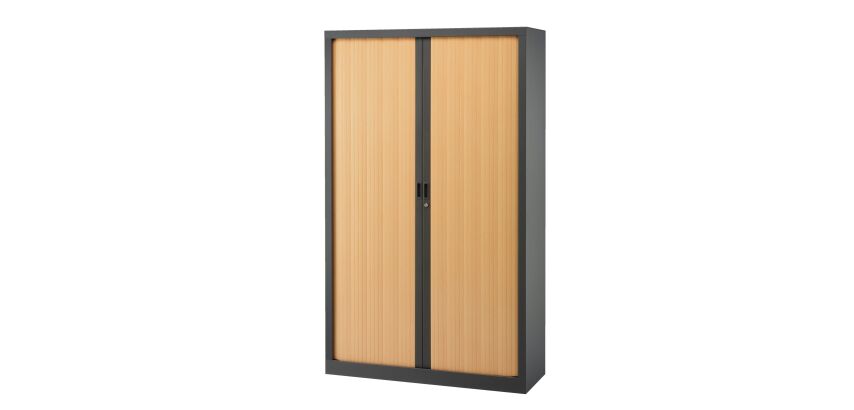Armoire haute à rideaux monoblocs Généric 198 x 120 corps anthracite