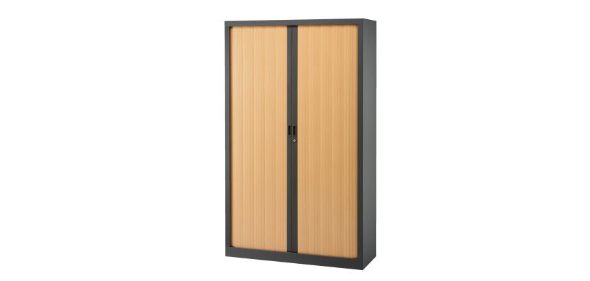 Armoire haute à rideaux monoblocs Généric 198 x 120 corps anthracite