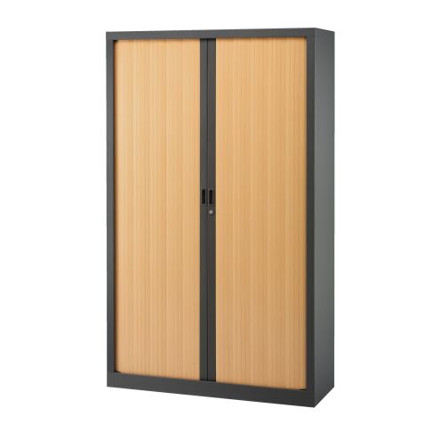 Armoire haute à rideaux monoblocs Généric 198 x 120 corps anthracite