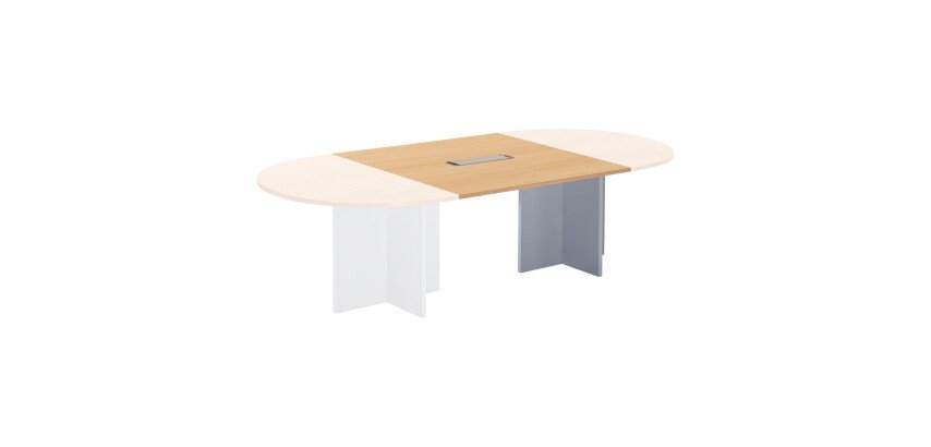 Extension hêtre pour table modulable avec Top Access intégré pieds croix Essens