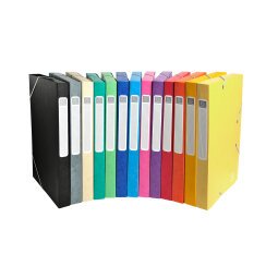 Chemise box carte Cartobox Exacompta 24 x 32 cm dos 2,5 cm couleurs assorties