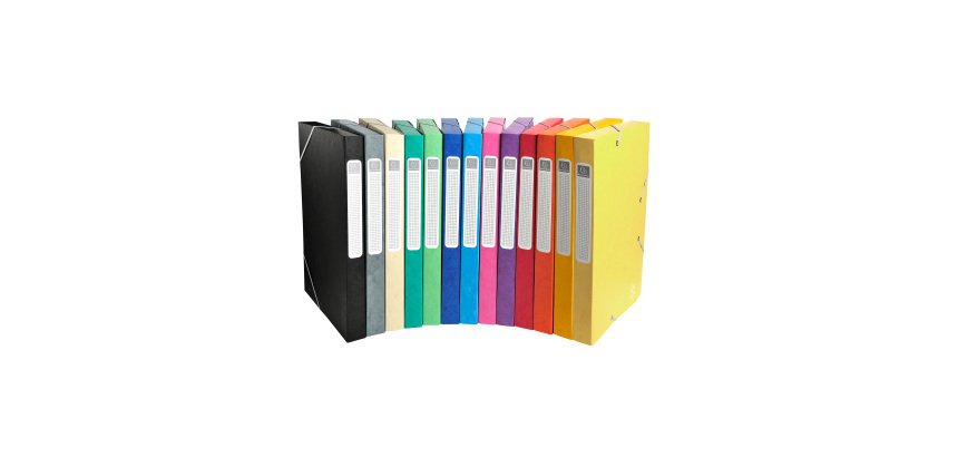 Chemise box Cartobox Exacompta 25 x 33 cm dos 2,5 cm - couleurs assorties