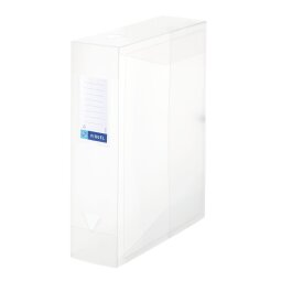 Plastic storage box, back 8 cm - translucent colourless